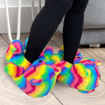 Teddy Snuggle Slippers, Rainbow Example