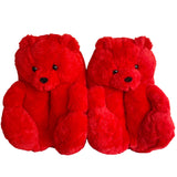 Teddy Snuggle Slippers, Red
